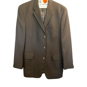 DKNY Essentials Wool‎ Blazer Black 42L Tall Business Formal Interview Jacket
